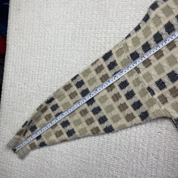 VTG 90s Arnold Palmer Earth Tone 3D Cable Knit Style Sweater Size XL Canada made - Picture 11 of 15